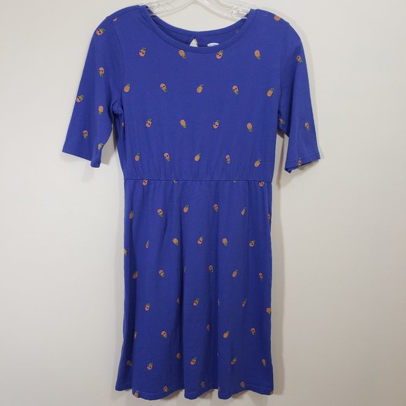 Old Navy Other - Old Navy girls cool pineapple print 3/4" sleeve dress